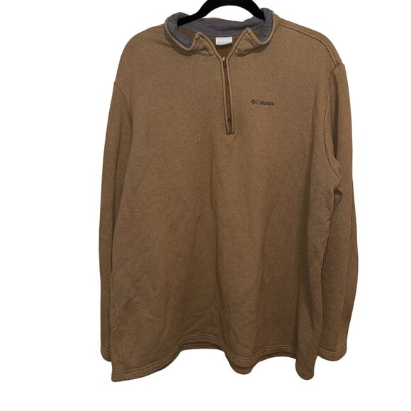 Columbia Mens Tan Quarter-Zip Fleece Pullover Size 4XL - Picture 1 of 7
